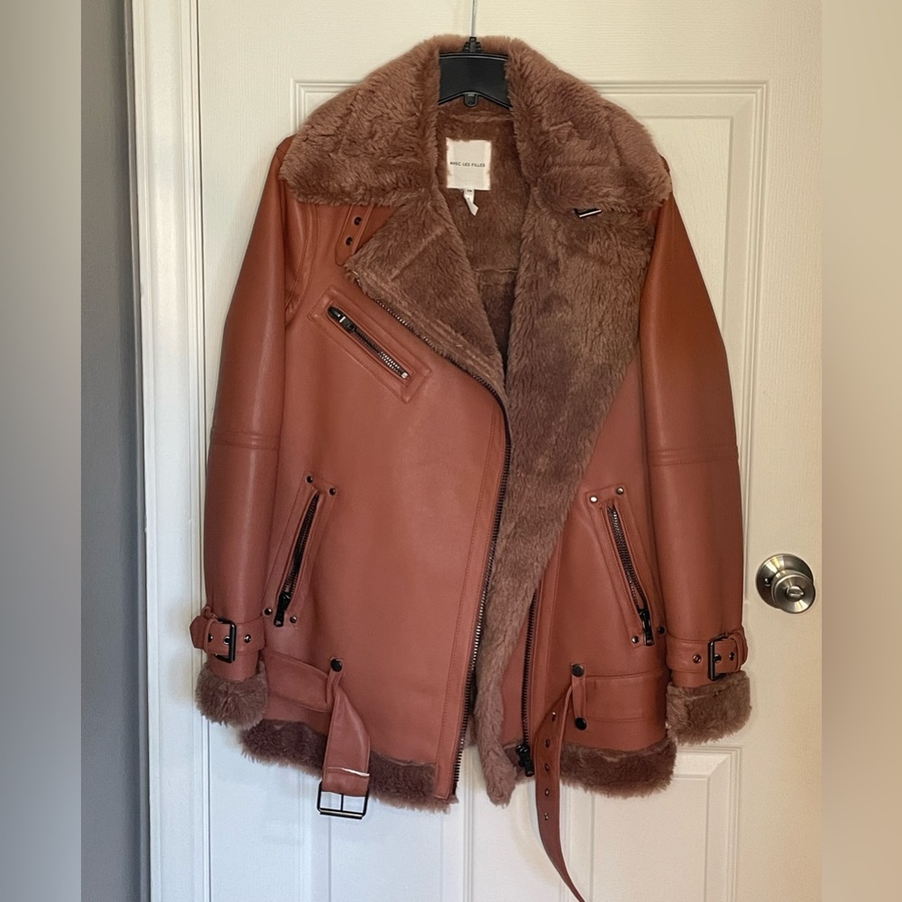 SOLD Avec Les Filles Oversized Sherpa Jacket Flamingo XS New Without Tags